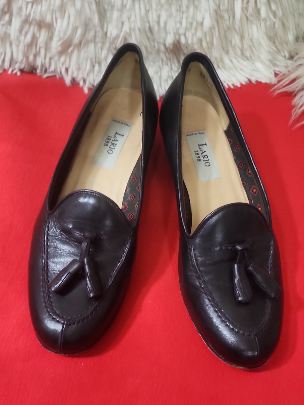 LARIO 1898 Vantage Classic Black Leather Tassel Loafers - Women